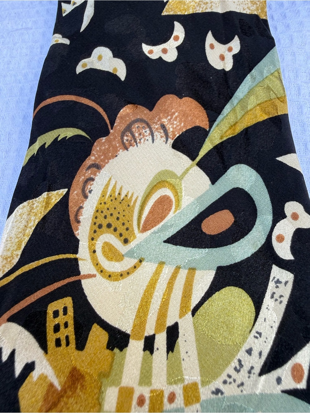 Vintage Albert Nipon Abstract Printed Handmade Silk Tie